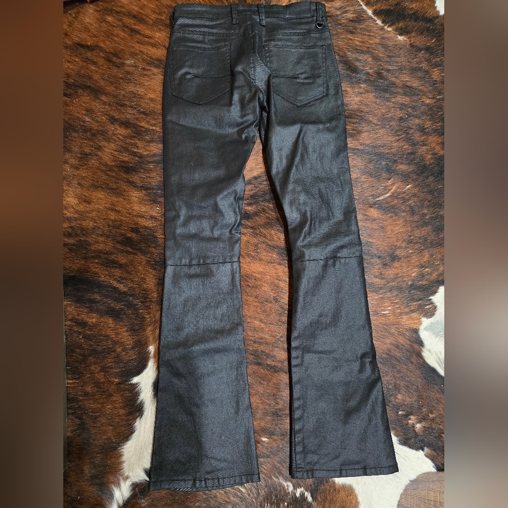 Black Faux Leather FLARE - Picture 3 of 4
